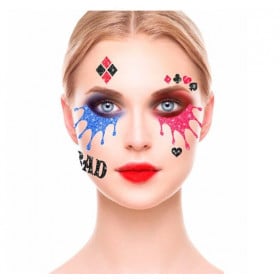 MAQUILLAJE ADHESIVO DANGEROUS HARLEY QUINN GLITTER 20X20 CM