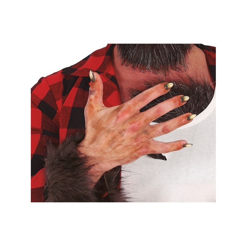 10 UÑAS HOMBRE LOBO CON PEGAMENTO