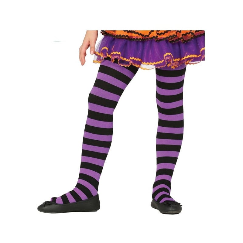 PANTYS LILA CON RAYAS INFANTIL 5-9 AÑOS