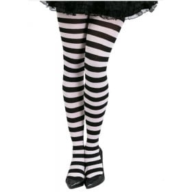 PANTYS RAYAS BLANCAS Y NEGRAS ADULTO