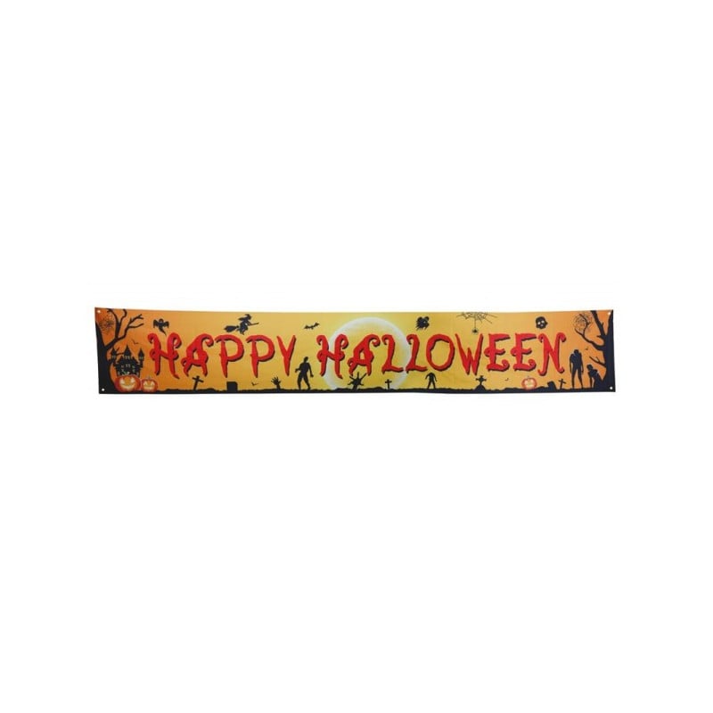 LETRERO HAPPY HALLOWEEN TELA 290X50 CM