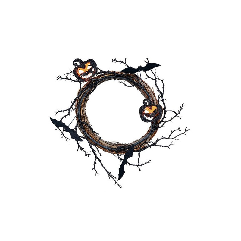 CORONA HALLOWEEN CALABAZAS 30 CM