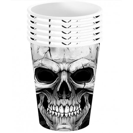 6 Vasos Calavera Halloween 240 Ml