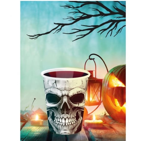 6 Vasos Calavera Halloween 240 Ml