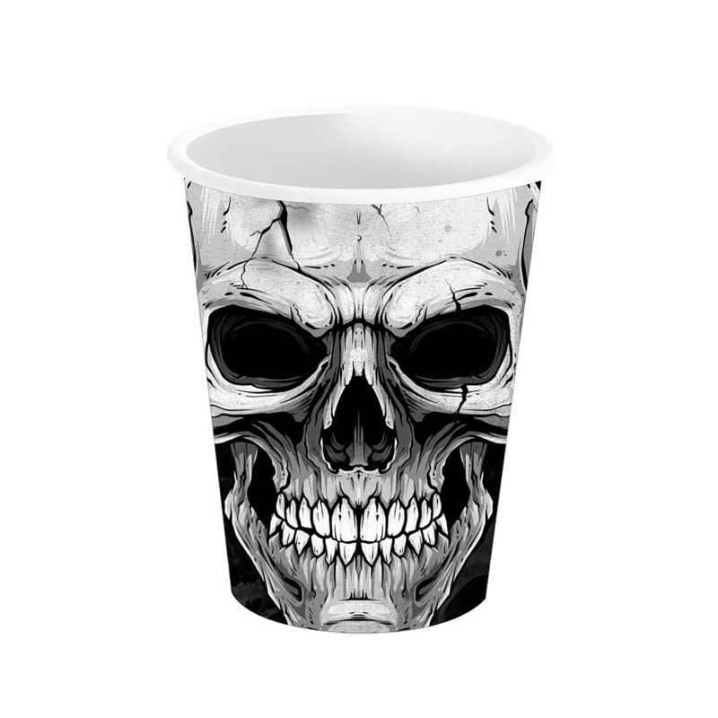 6 Vasos Calavera Halloween 240 Ml