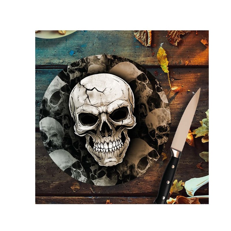6 Platos Calavera 23 Cm