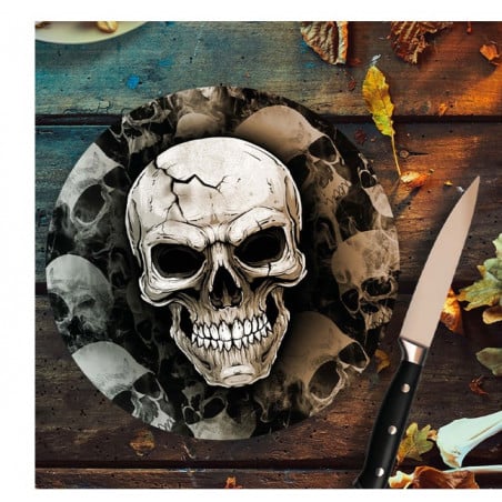 6 Platos Calavera 23 Cm