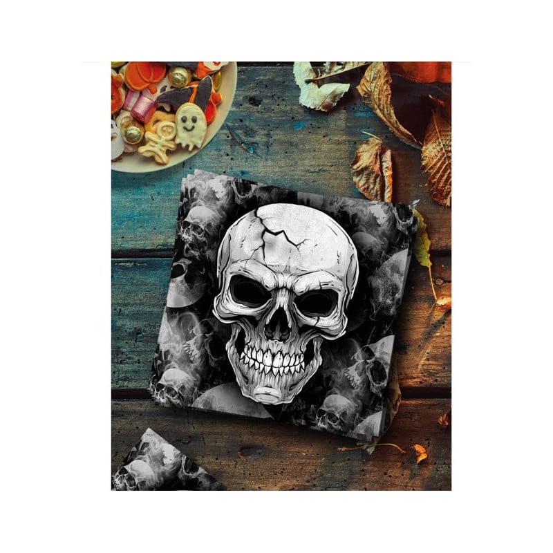 12 Servilletas Calavera 33 Cm