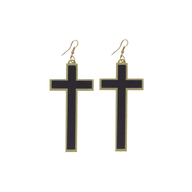 PENDIENTES CRUZ 9 CM