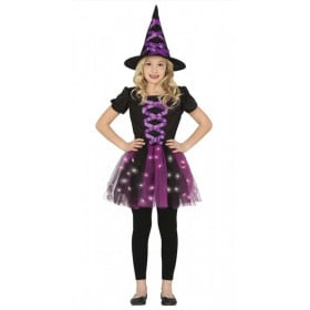 DISFRAZ BRUJA CON LUCES INFANTIL T 3-4 AÑOS