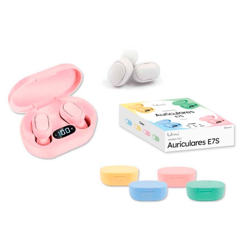 AURICULARES BLUETOOTH PASTEL CON CAJA