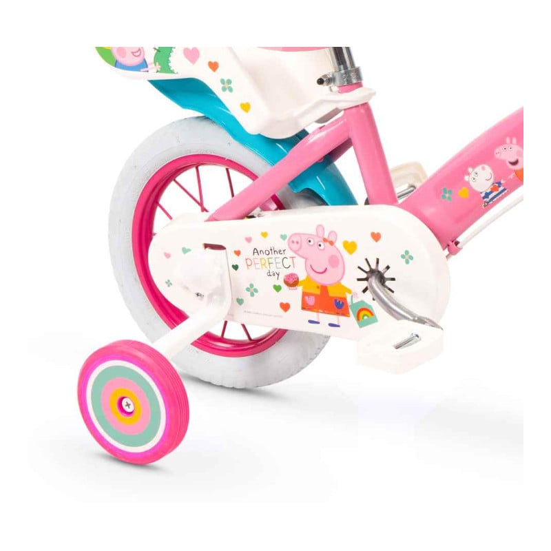 Bicicletta 12 Peppa Pig Rosa - Per Bambini Con Ruotine | Regalo Perfetto - Foto 12