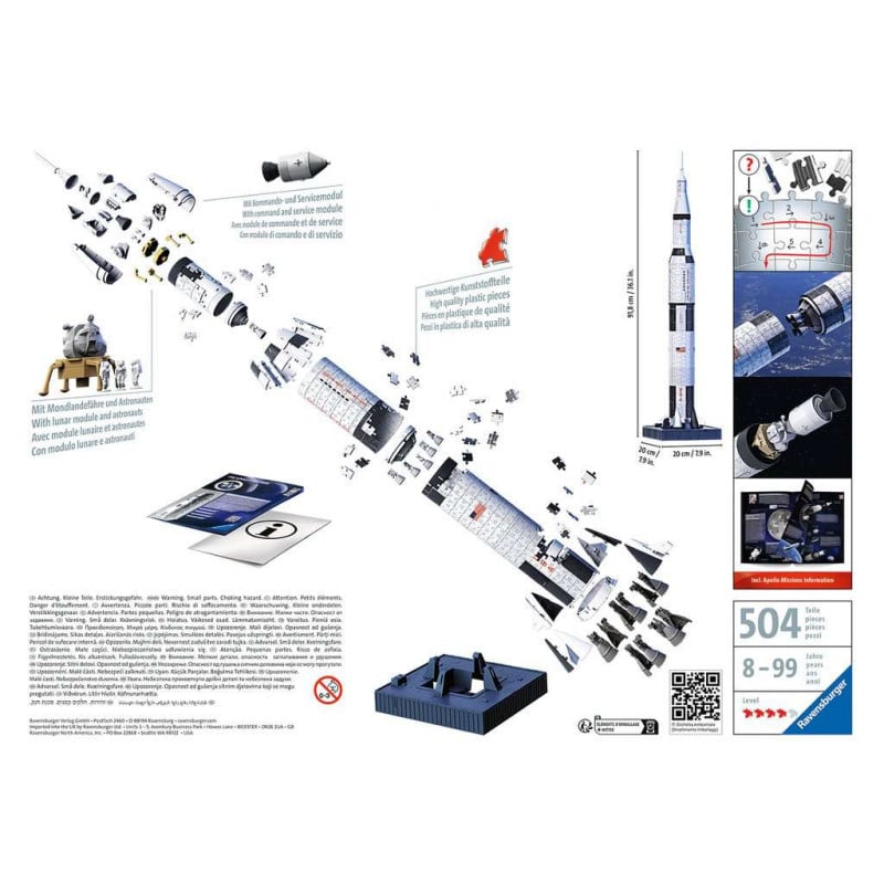 PUZZLE 504 PZ APOLLO SATURN V ROCKET 