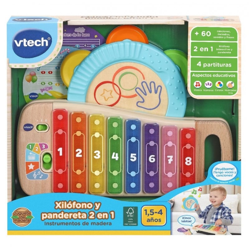 Eco Xilófono y Pandereta 2 en 1