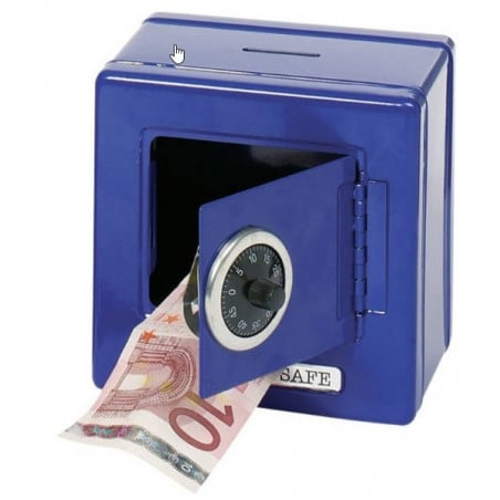 Hucha Con Cierre Por Combinación Azul