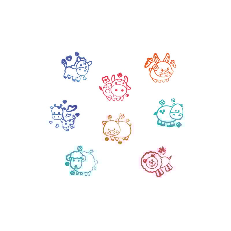 Tampones Animales Con Tinta Surtidos