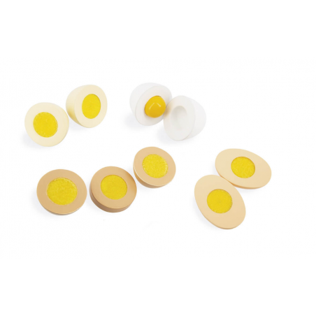 HUEVERA CON 4 HUEVOS DE MADERA