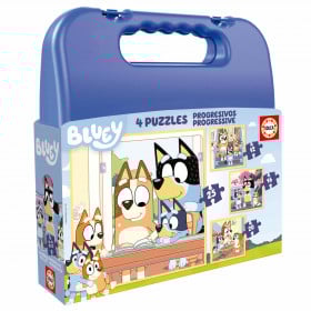 Maletín Puzzles Progresivos Bluey 12+16+20+25 Piezas