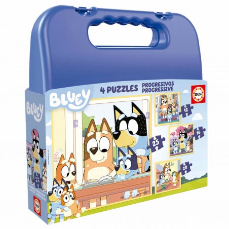 Maletín Puzzles Progresivos Bluey 12+16+20+25 Piezas