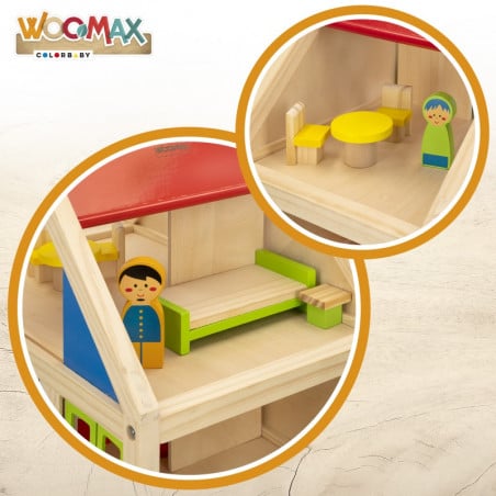 WOOMAX CASA MUÑECAS MADERA C/MUEBLES