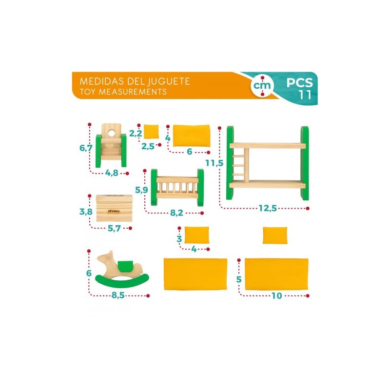 WOOMAX SET MUEBLES DORMITORIO MADERA