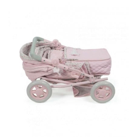 CUCO C/RUEDAS PIEL ROSA FLORES 37x65x44