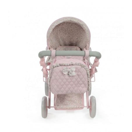 CUCO C/RUEDAS PIEL ROSA FLORES 37x65x44