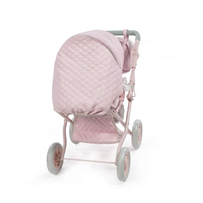 CUCO C/RUEDAS PIEL ROSA FLORES 37x65x44