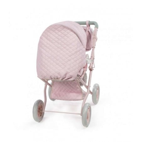 CUCO C/RUEDAS PIEL ROSA FLORES 37x65x44