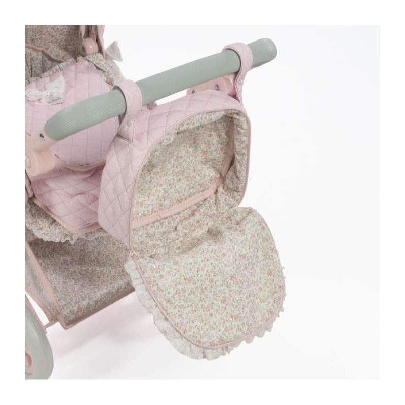 CUCO C/RUEDAS PIEL ROSA FLORES 37x65x44