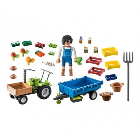 TRACTOR CON REMOLQUE PLAYMOBIL