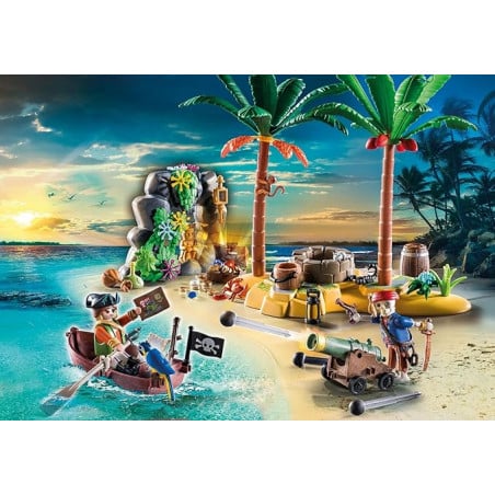 ISLA DEL TESORO PIRATA CON ESQUELETO PLAYMOBIL