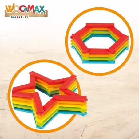 WOOMAX 100 BLOQUES DE MADERA COLORES