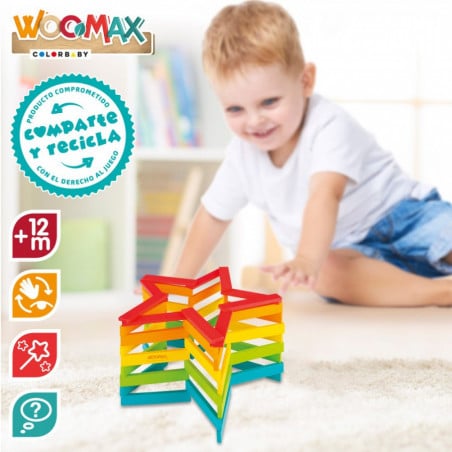 WOOMAX 100 BLOQUES DE MADERA COLORES