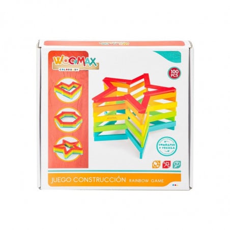 WOOMAX 100 BLOQUES DE MADERA COLORES