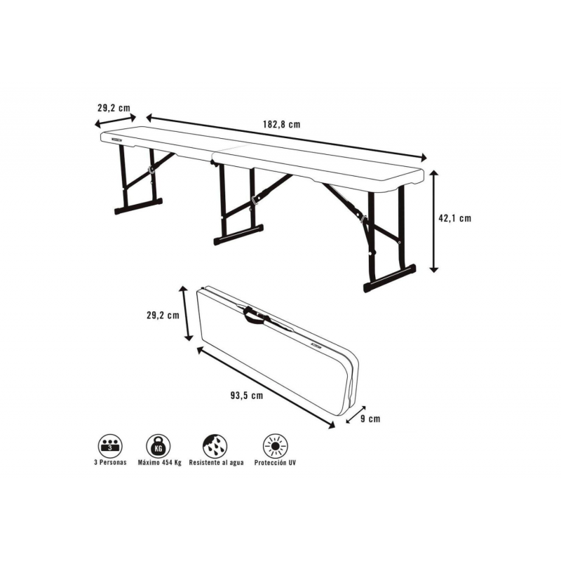 LIFETIME BANCO PLEGABLE MALETIN