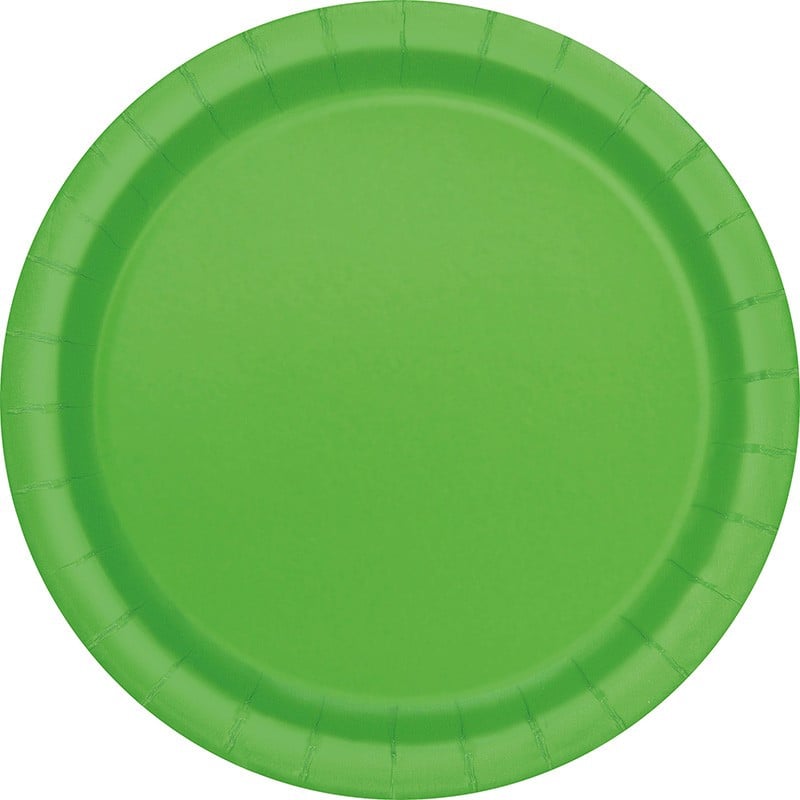 8 PLATOS LISOS REDONDOS VERDE LIMA 23CMS