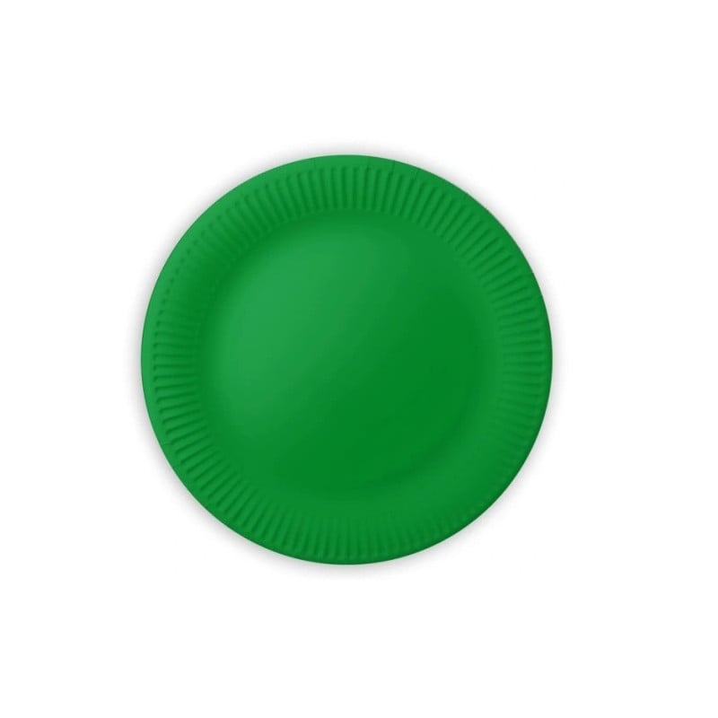 8 PLATOS LISOS REDONDOS VERDE ESMERALDA