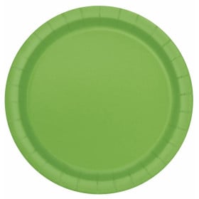 8 PLATOS PEQUEÑOS REDONDOS VERDE LIMA