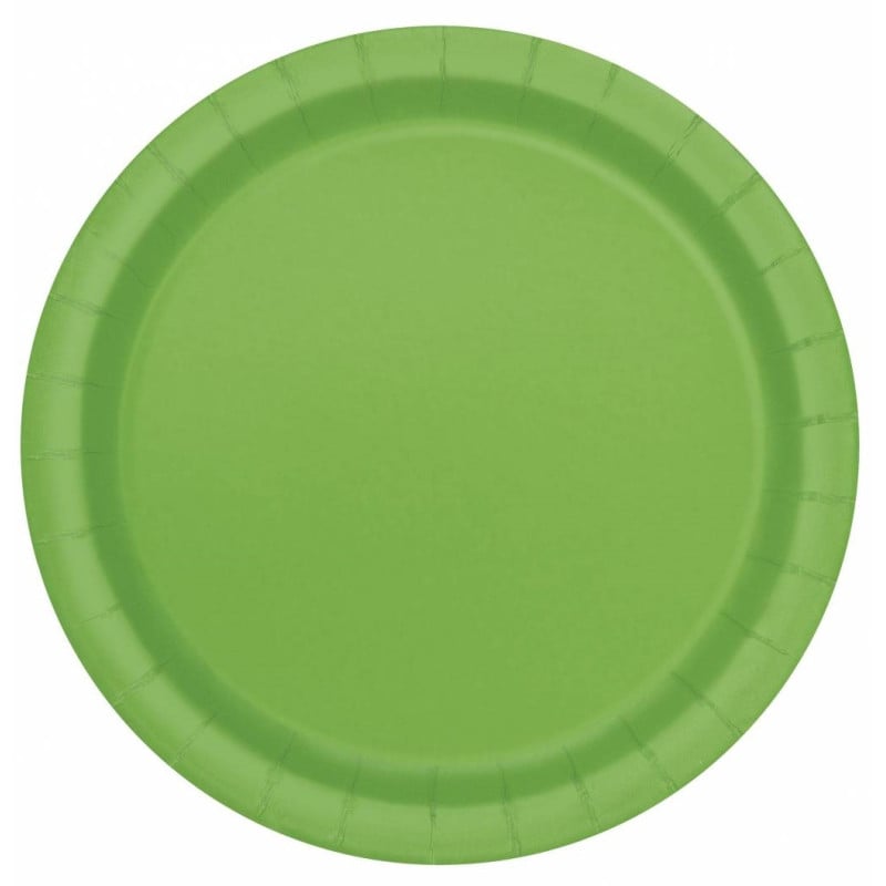 8 PLATOS PEQUEÑOS REDONDOS VERDE LIMA