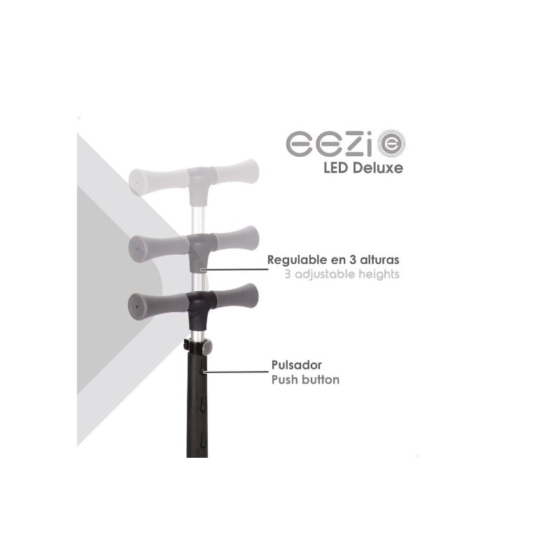 Patinete 3 Ruedas Eezi Aluminio Negro