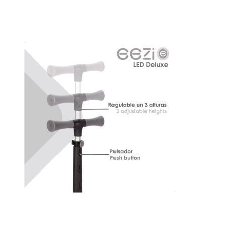 Patinete 3 Ruedas Eezi Aluminio Negro