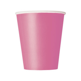 8 Vasos Lisos Rosa Fucsia