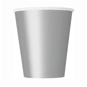8 Vasos Papel Plata Lisos