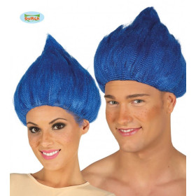 peluca azul troll