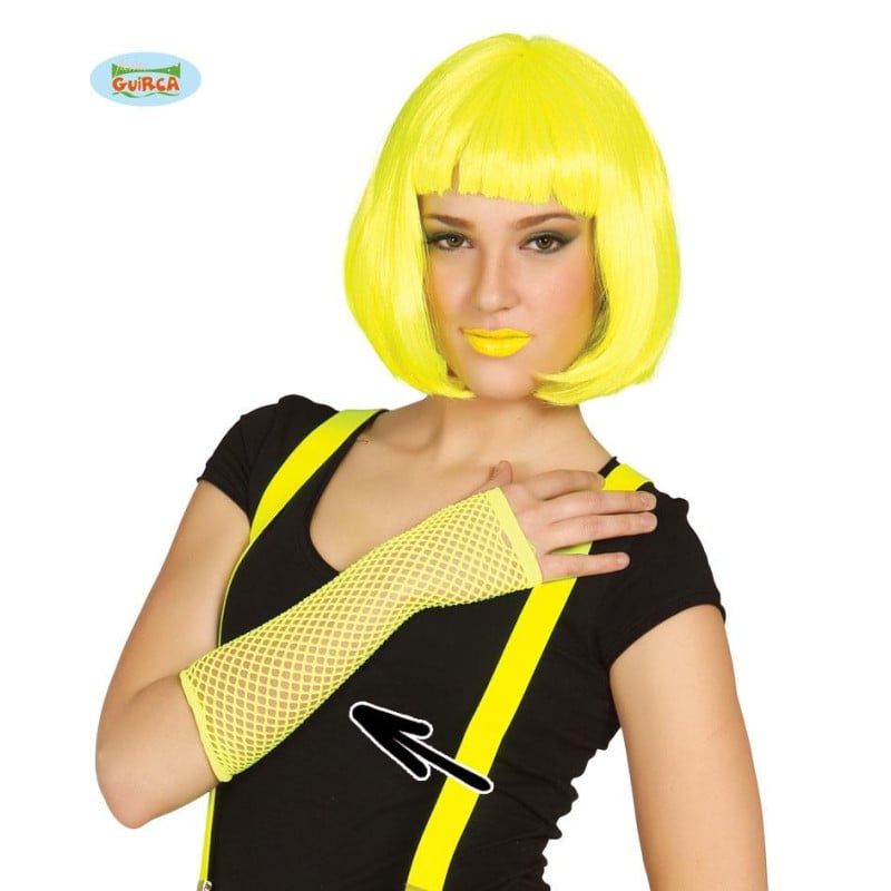 Guantes Malla Amarillo Neón