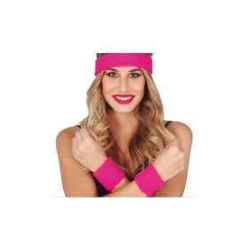 CONJUNTO 2 MUÑEQUERAS Y CINTA ROSA