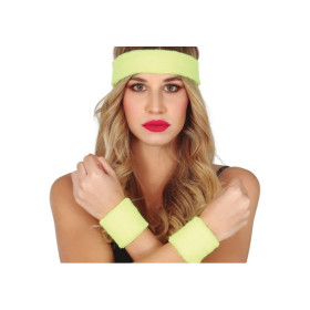 CONJUNTO 2 MUÑEQUERAS Y CINTA AMARILLO