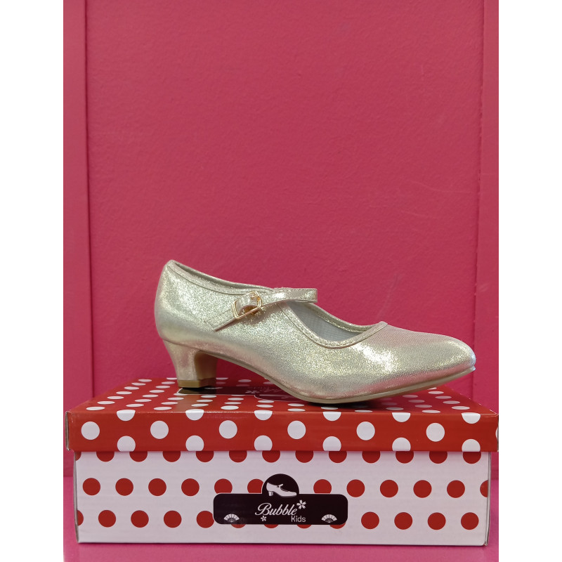 ZAPATOS DE TACON ORO