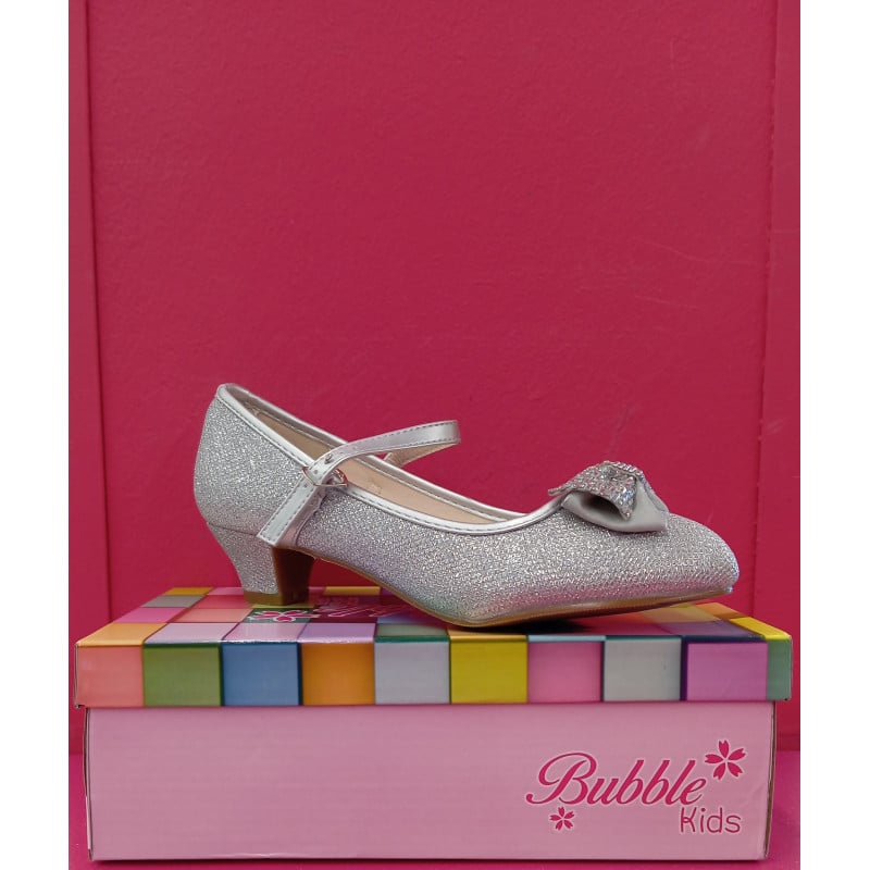 zapatos de tacon plateados